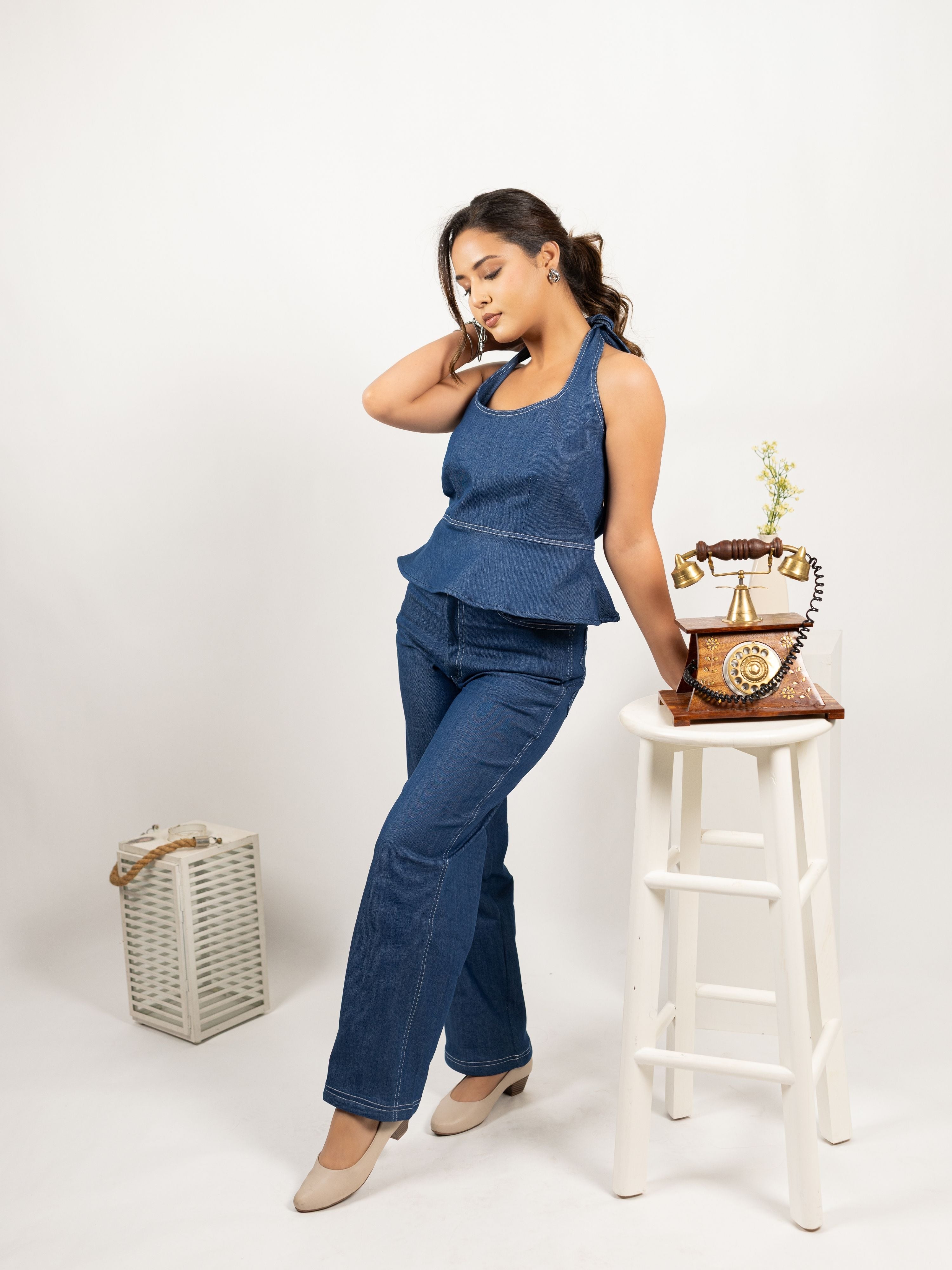 The Peplum Halter Neck Top