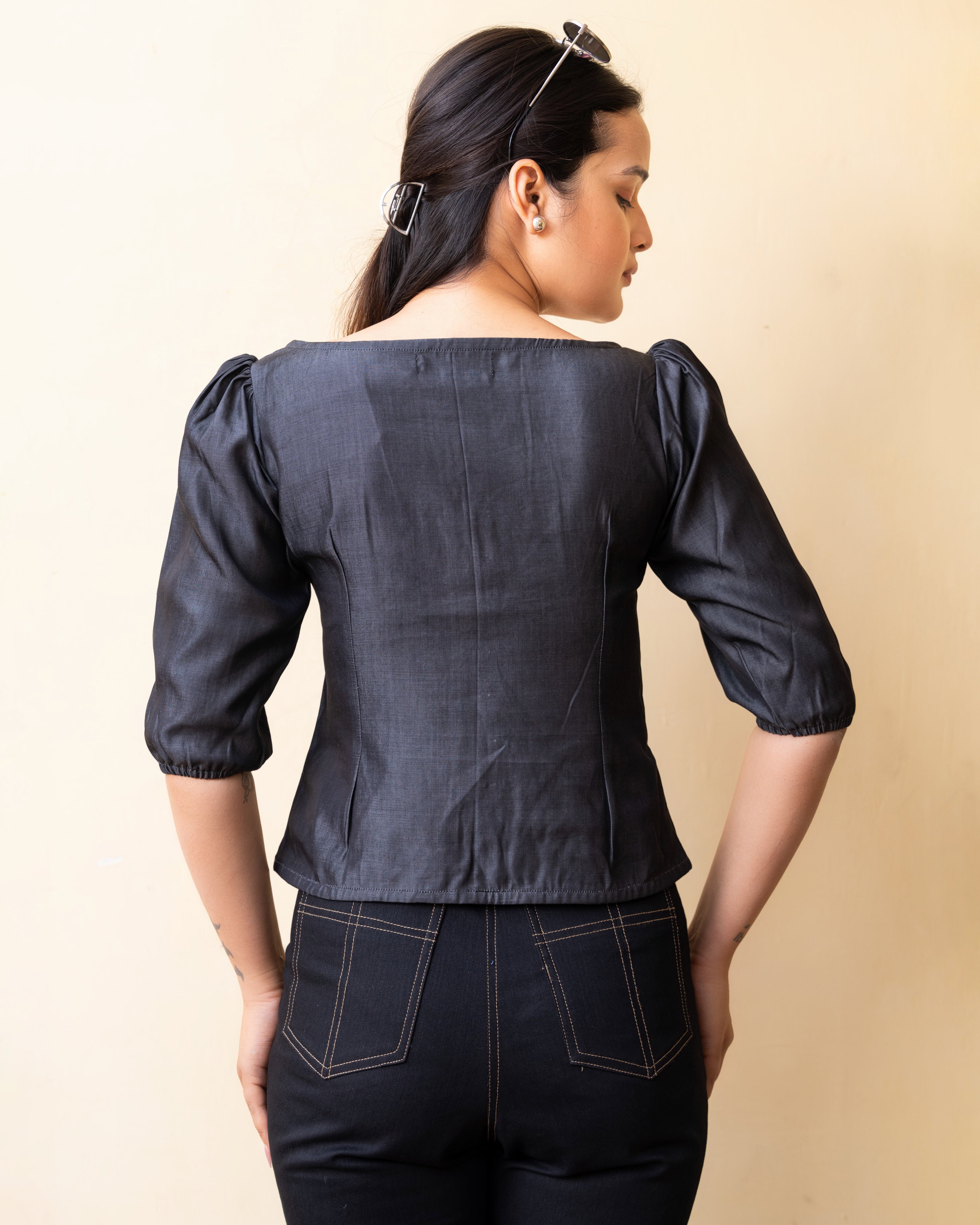 Sculpted Puff Sleeve Top