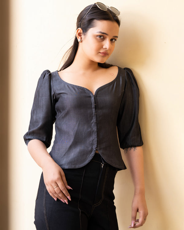 Sculpted Puff Sleeve Top