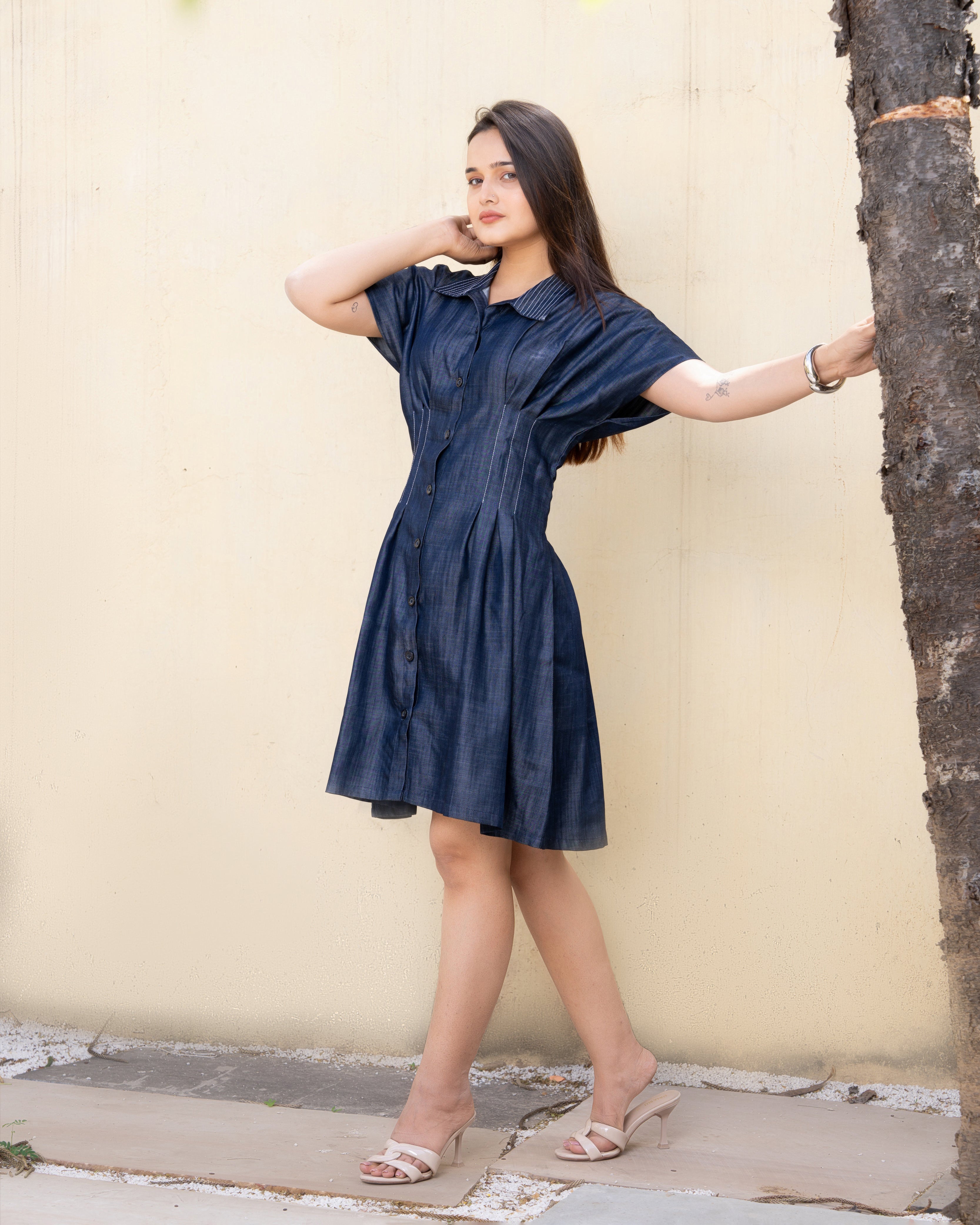 Pleatline Shirt Dress