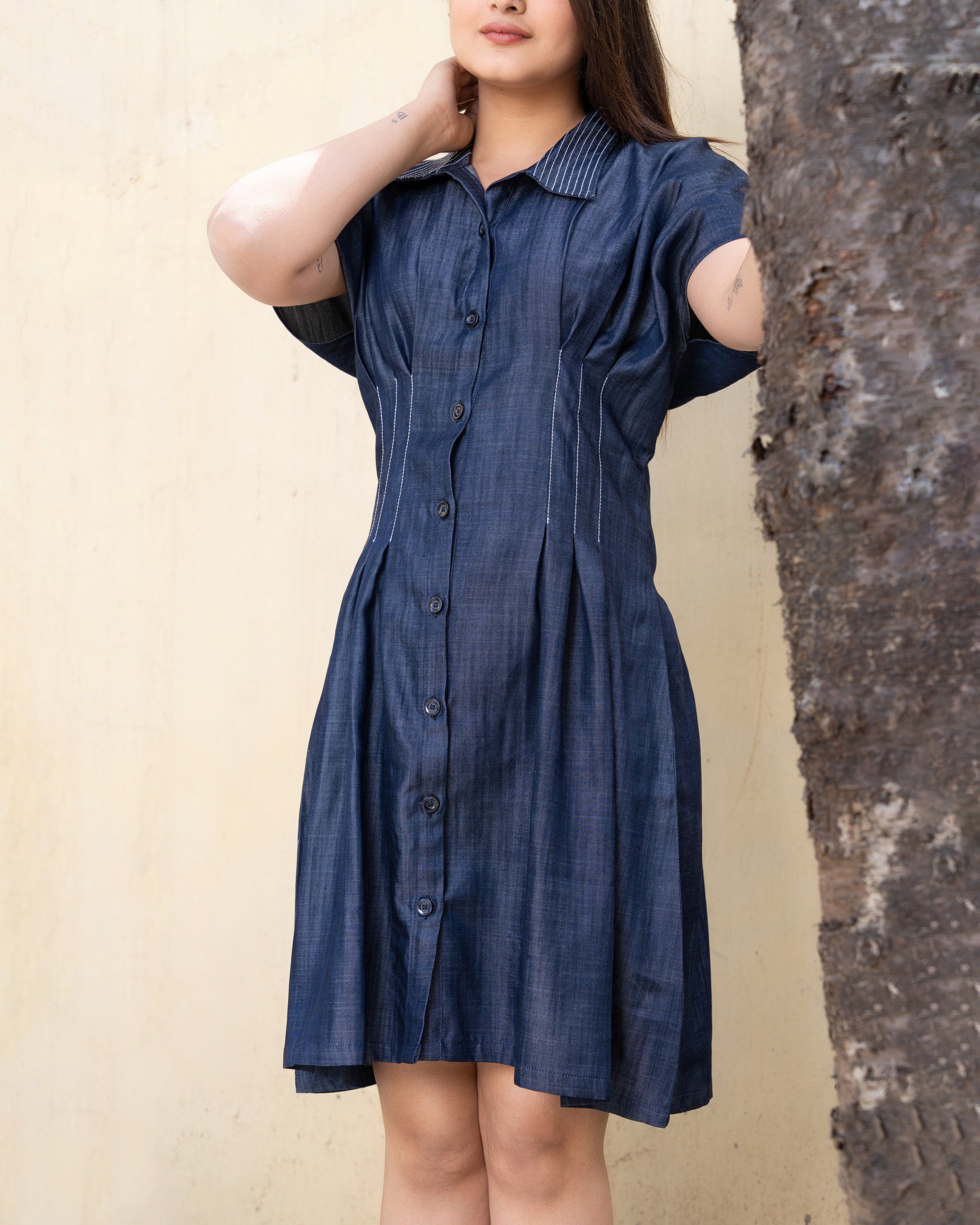 Pleatline Shirt Dress