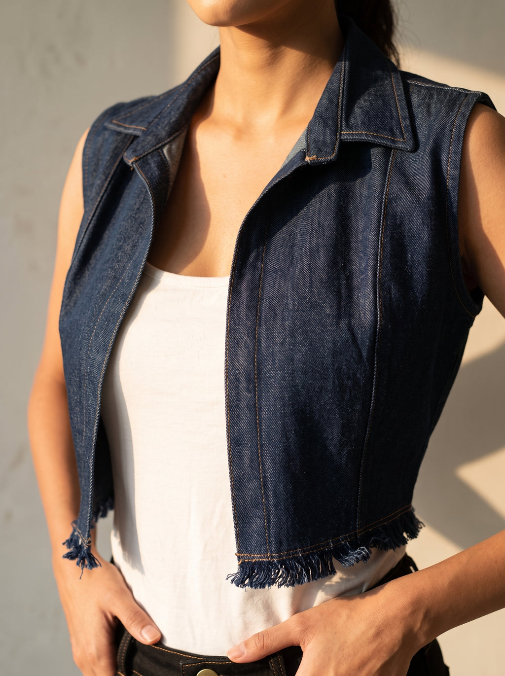 Raw Edge Crop Jacket