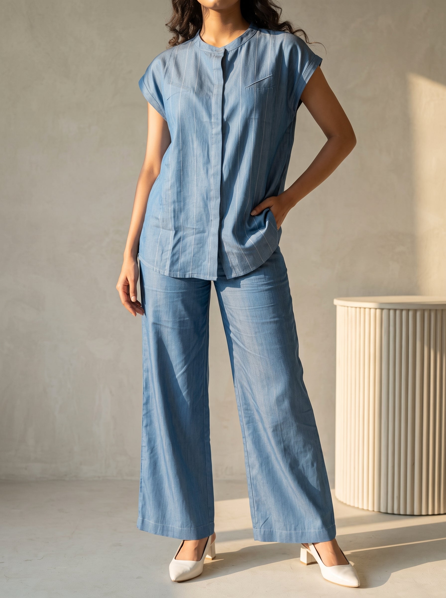 The Linear Pleat Shirt and Pants
