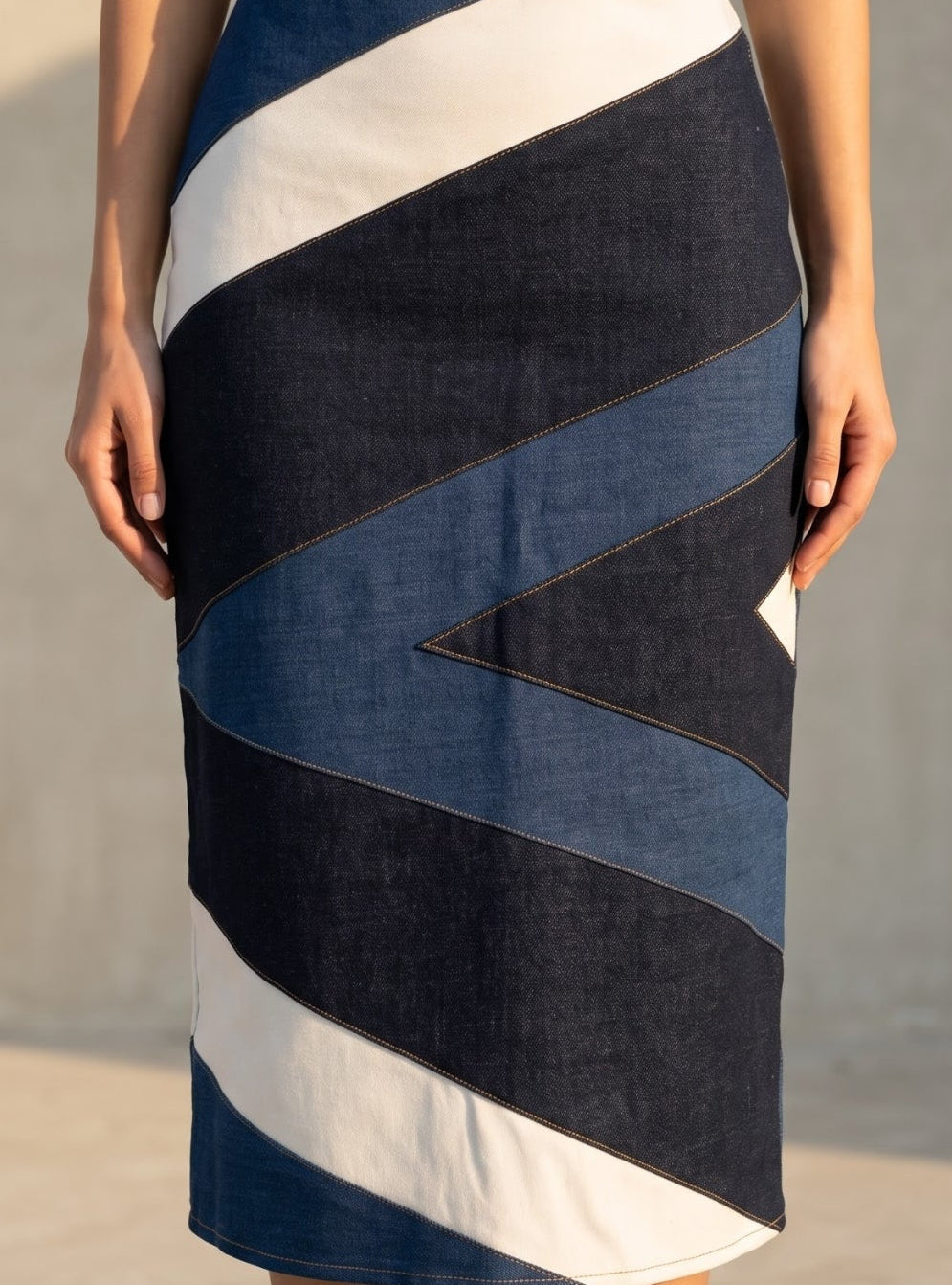 Flowline Denim Skirt