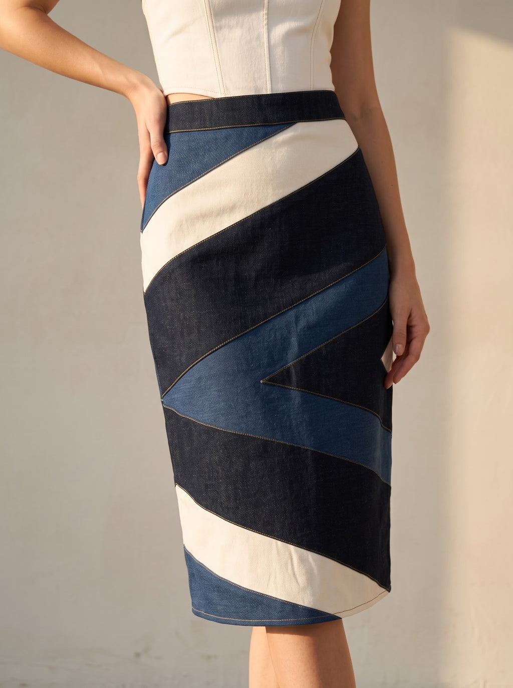Flowline Denim Skirt
