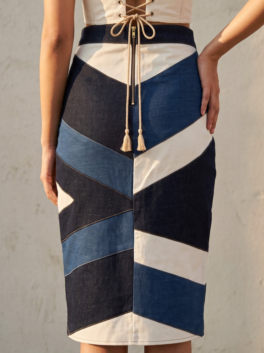 Flowline Denim Skirt