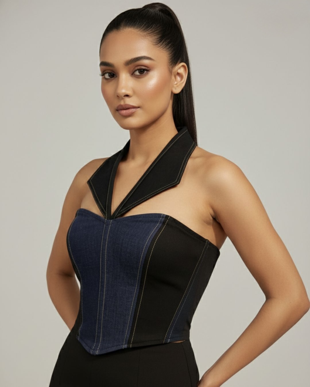 Panelled Collar Corset - Image 2